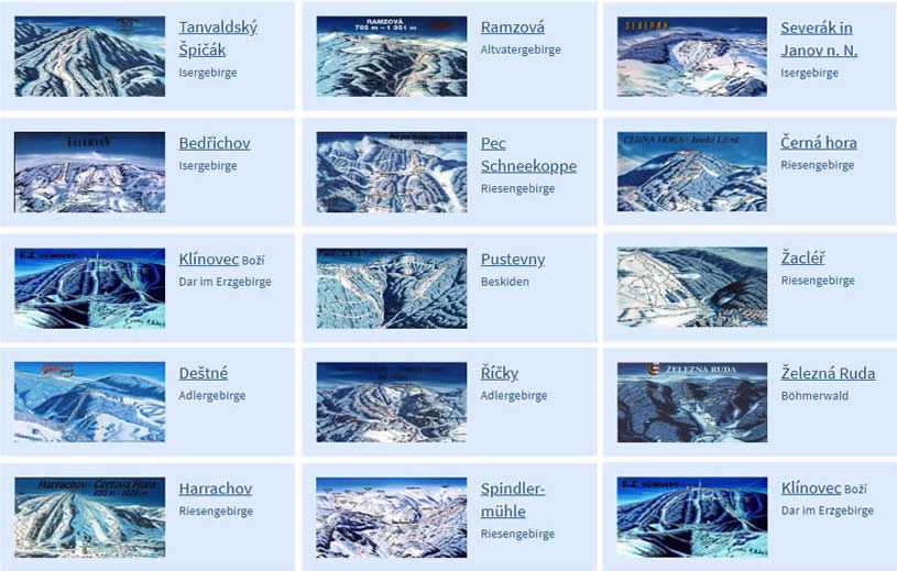 Top-Skigebiete in Tschechien