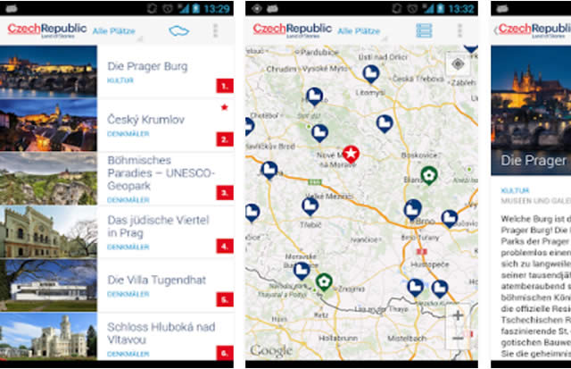 App Top 100 Plätze Tschechiens