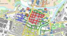 Parken in Pilsen: bewachte Parkplätze in Plzeň. Tiefgaragen und Parkzonen.